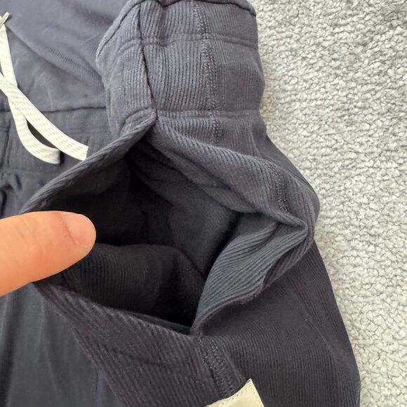 Vuori Ribbed Knit Wide Leg Jumpsuit Womens Large Navy Blue Elastic Drawstring - Picture 5 of 16